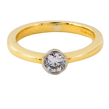 18ct Gold Diamond 0.25cts Solitaire Ring Size K